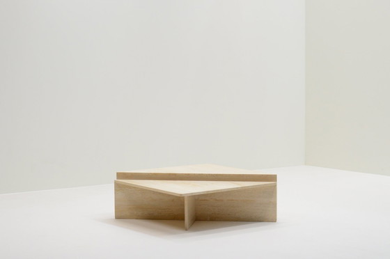 Image 1 of Travertine triangle coffee table, Italy 70S.