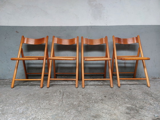 Image 1 of 4x Mid Century Ikea folding dining chairs