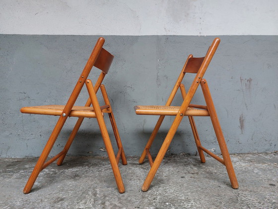 Image 1 of 4x Mid Century Ikea folding dining chairs