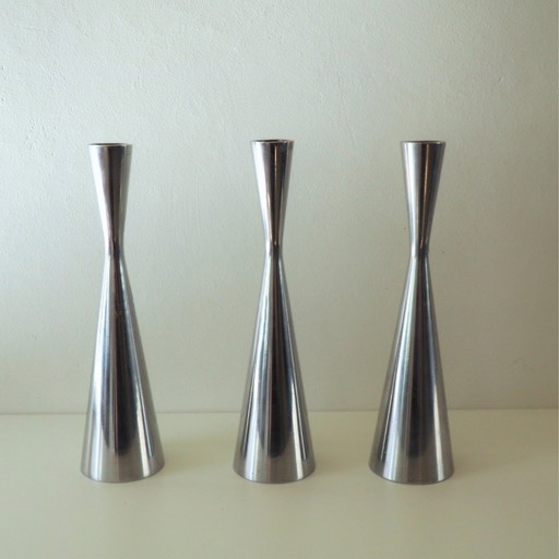 Set Of 3 Ikea Erika Pekkari 1980S Diabolo Candlesticks