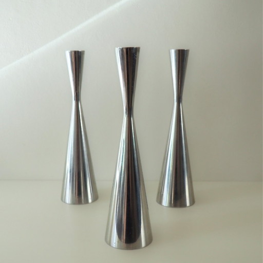 Set Of 3 Ikea Erika Pekkari 1980S Diabolo Candlesticks