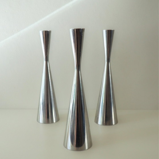 Image 1 of Set Of 3 Ikea Erika Pekkari 1980S Diabolo Candlesticks