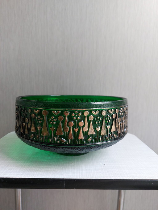 Scandinavian glass art design bowl