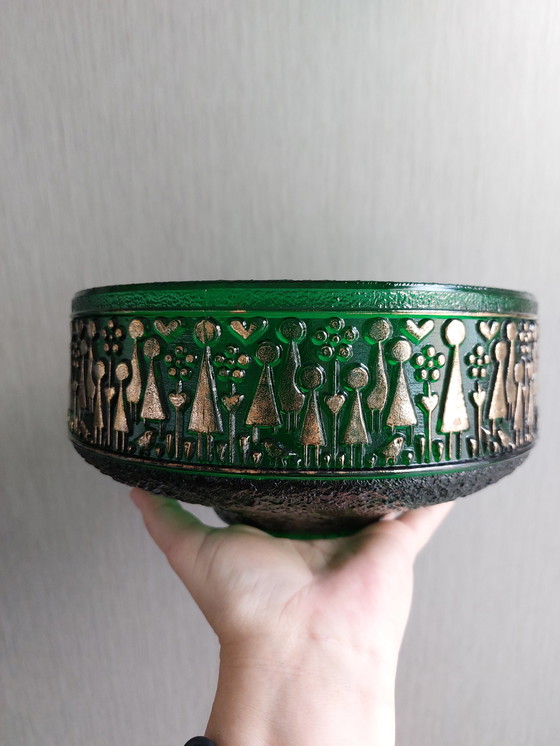 Image 1 of Scandinavian glass art design bowl