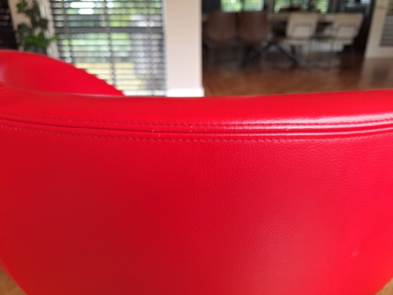 Image 1 of 2x Stokke Varier Planet armchairs in red leather