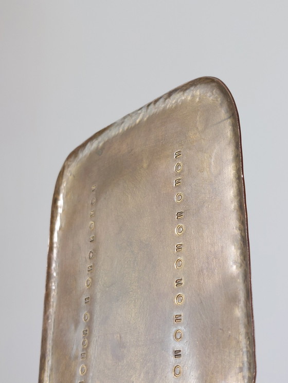 Image 1 of 2 X hayno focken hand-hammered brass bookends bauhaus