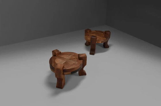 Image 1 of 2x Brutalist end tables