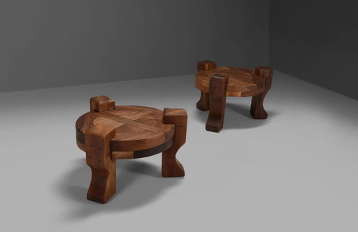 2x Brutalist end tables