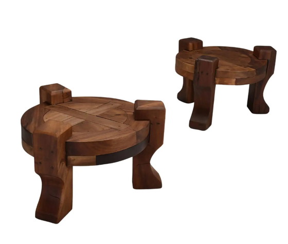 Image 1 of 2x Brutalist end tables