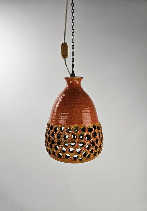 Ceramic Pendant Lamp Orange Yellow