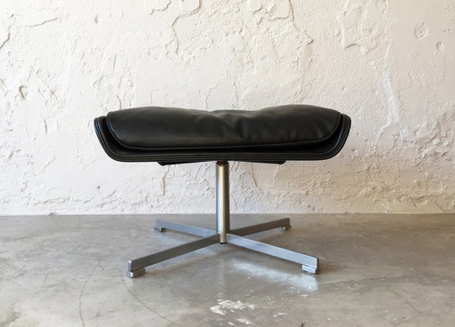 Leather Foot Stool, Denmark, 1960S