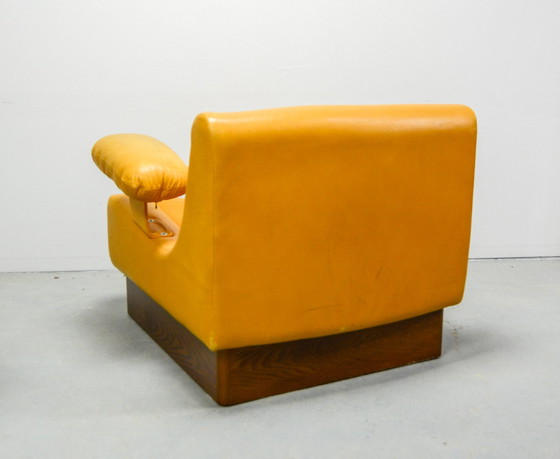 Image 1 of Exclusive Dreipunkt Honey Yellow Leather Modular Sofaset 4 Elements. Germany, 1970s.