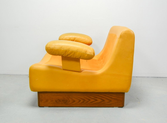 Image 1 of Exclusive Dreipunkt Honey Yellow Leather Modular Sofaset 4 Elements. Germany, 1970s.