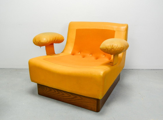 Image 1 of Exclusive Dreipunkt Honey Yellow Leather Modular Sofaset 4 Elements. Germany, 1970s.