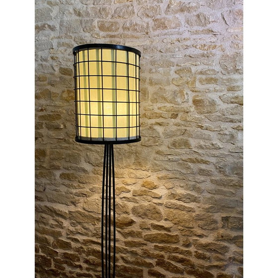 Image 1 of Vintage metal cage floor lamp, 1950s