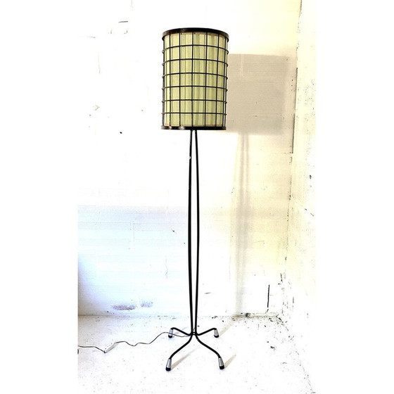 Image 1 of Vintage metal cage floor lamp, 1950s