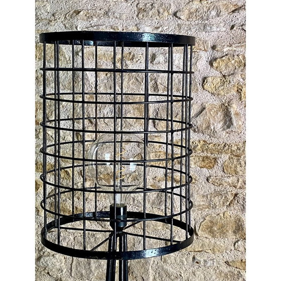 Image 1 of Vintage metal cage floor lamp, 1950s