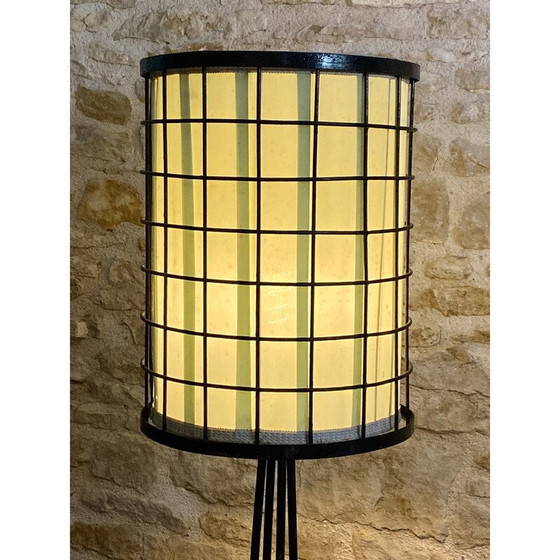 Image 1 of Vintage metal cage floor lamp, 1950s