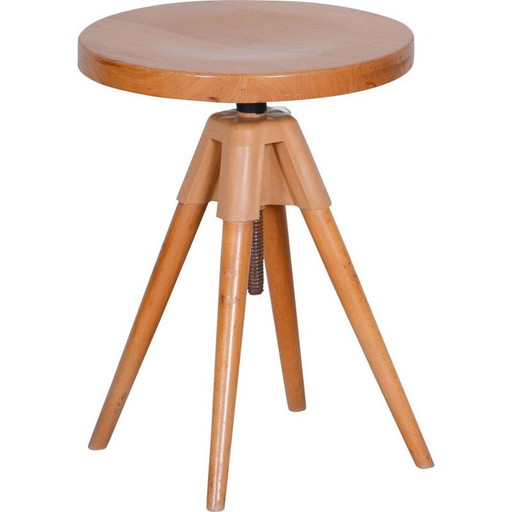Mid century swivel beechwood stool, 1960s