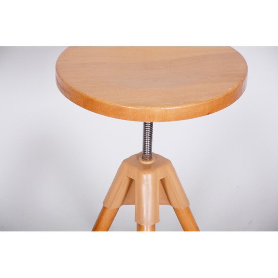 Image 1 of Mid century swivel beechwood stool, 1960s