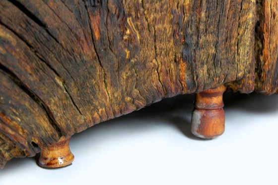 Image 1 of Mid-Century Tree Root Coffee Table With Glass Top, 1960S