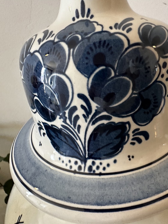 Image 1 of Lid Vase Porcelain Delftware Royal Thistle