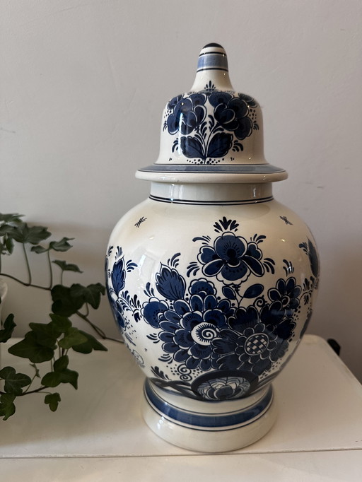 Lid Vase Porcelain Delftware Royal Thistle