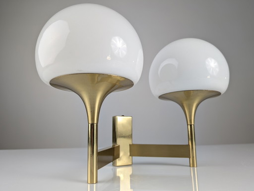 Italian Brass And Opaline Wall Sconce By Gaetano Sciolari, 1960S