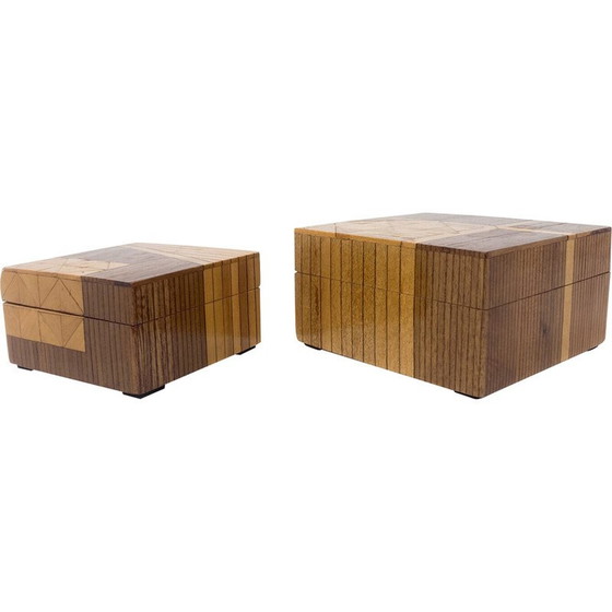 Image 1 of Coppia di scatole intarsiate d'epoca