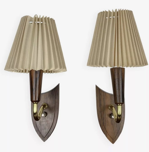 Pair Of Rosewood Wall Lights