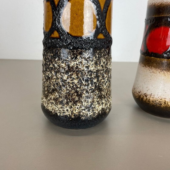Image 1 of Coppia di vasi in ceramica vintage "Fat Lava" di Scheurich, Germania, anni '70