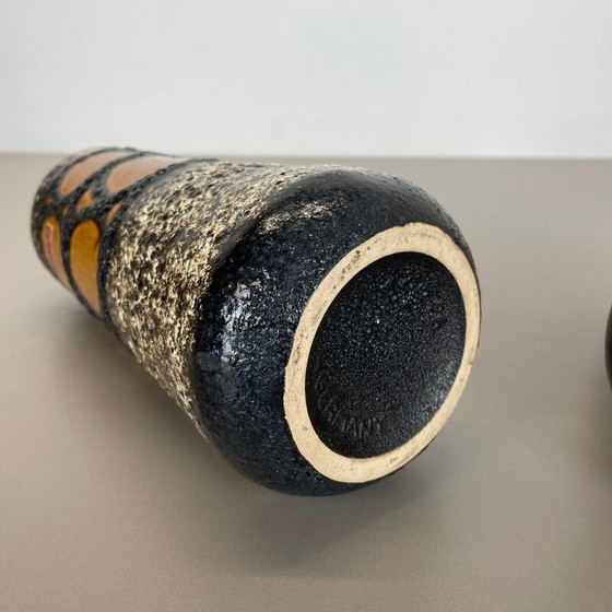 Image 1 of Coppia di vasi in ceramica vintage "Fat Lava" di Scheurich, Germania, anni '70