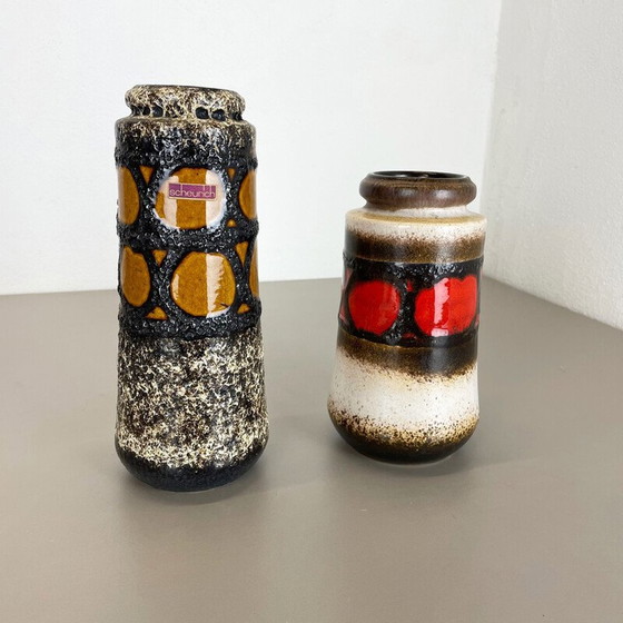 Image 1 of Coppia di vasi in ceramica vintage "Fat Lava" di Scheurich, Germania, anni '70