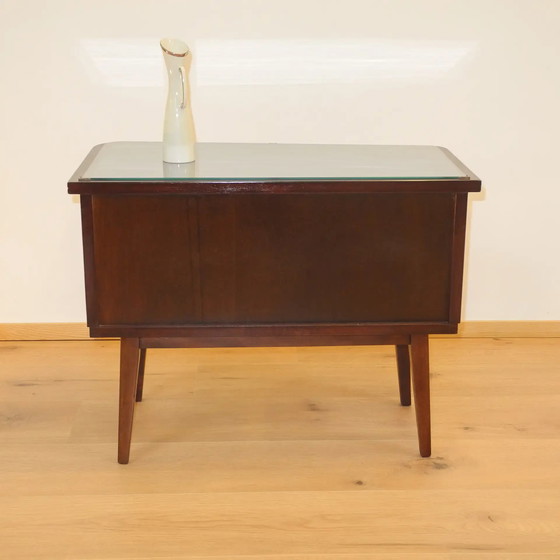 Image 1 of 1950s Bedside Table with Original Glass Top