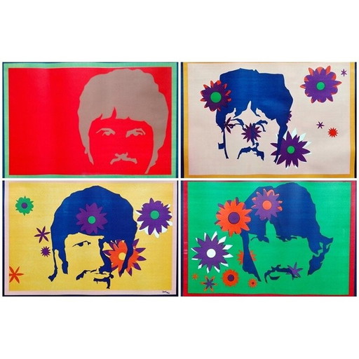 Conjunto de 4 carteles originales vintage de los Beatles de Joachim, 1960