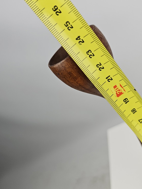 Image 1 of Teak wooden candlesticks Danish design set of 2