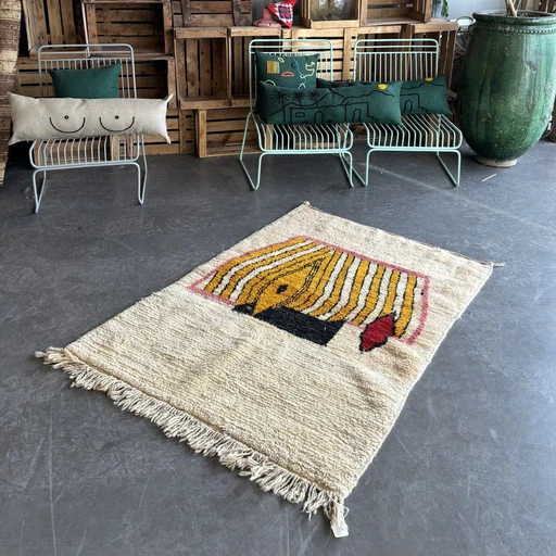 Tapis moderne marocain en laine Boujad