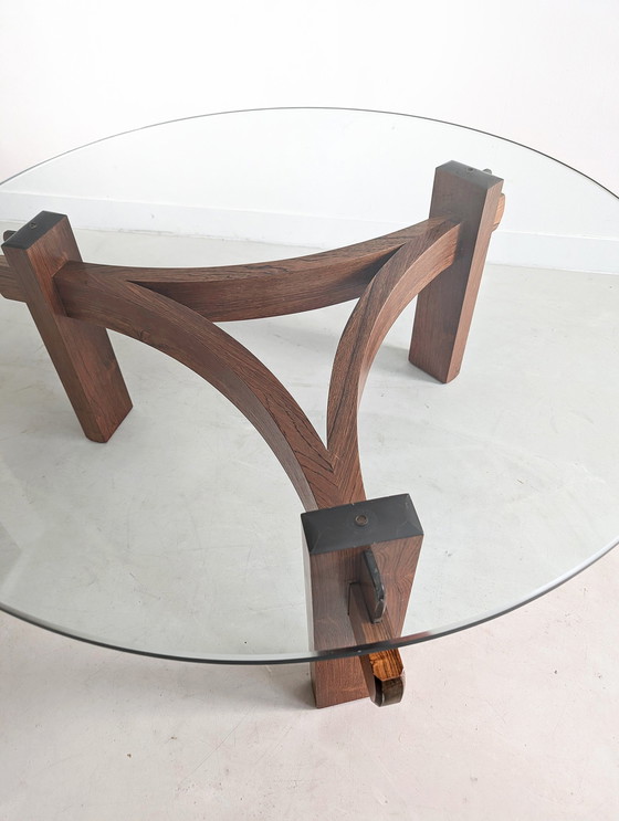 Image 1 of Brutalist Rosewood Coffee Table 1970S 