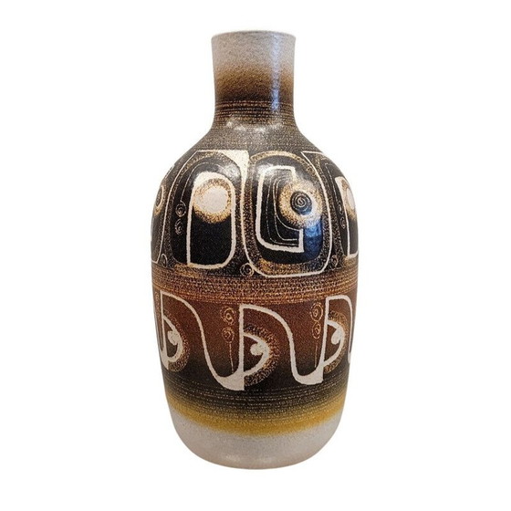 Image 1 of Vintage ceramic vase with ethnic decorative motifs by Jordi Serra Moragas, Spain 1970