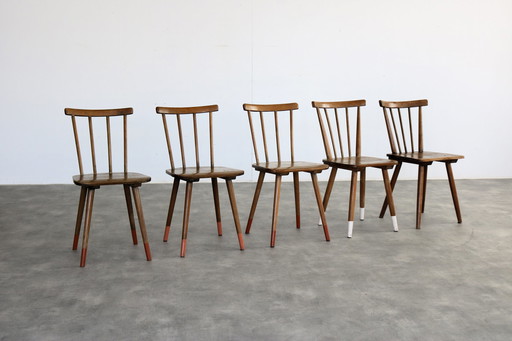 4X Chaises de salle à manger en chêne vintage