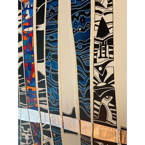 Image 1 of Vintage painting "Le Vitrail" in metal by Alain Carpentier