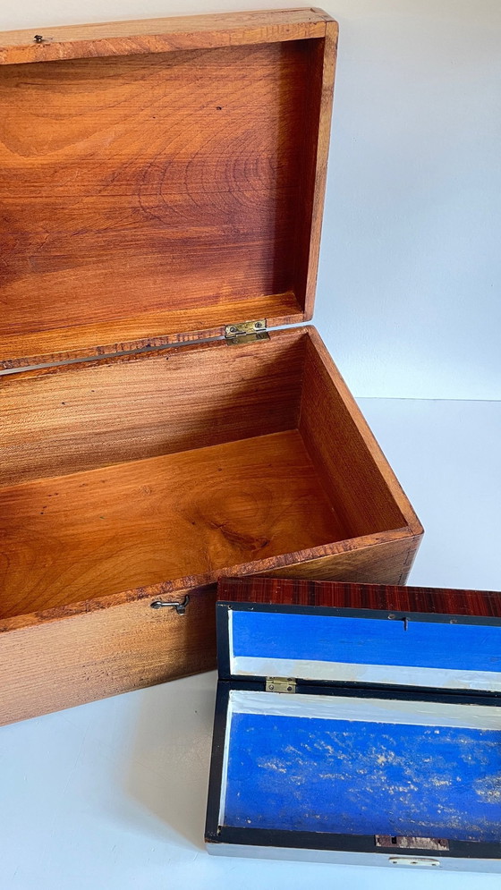 Image 1 of Vintage Wooden Glove Boxes Queue D'Aronde