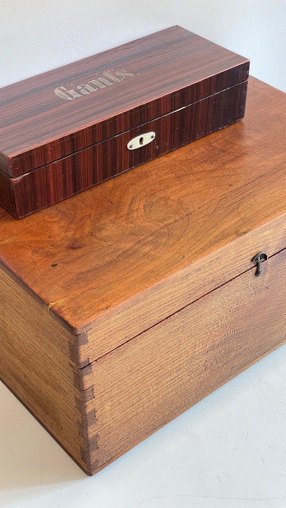 Image 1 of Vintage Wooden Glove Boxes Queue D'Aronde