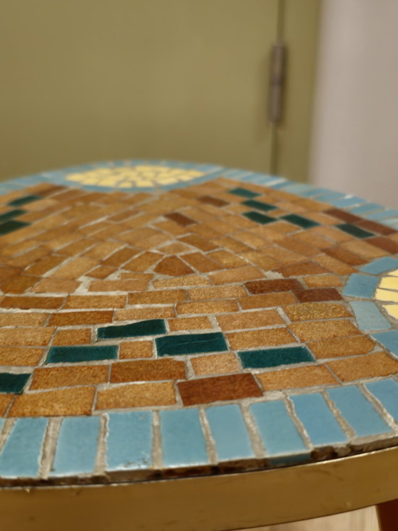Image 1 of Tavolino laterale in mosaico vintage, tavolo per piante 