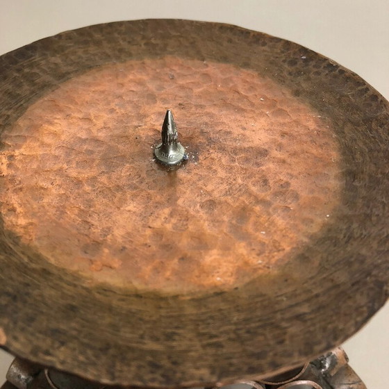 Image 1 of Vintage Brutalist candlestick in copper, Austria 1950s