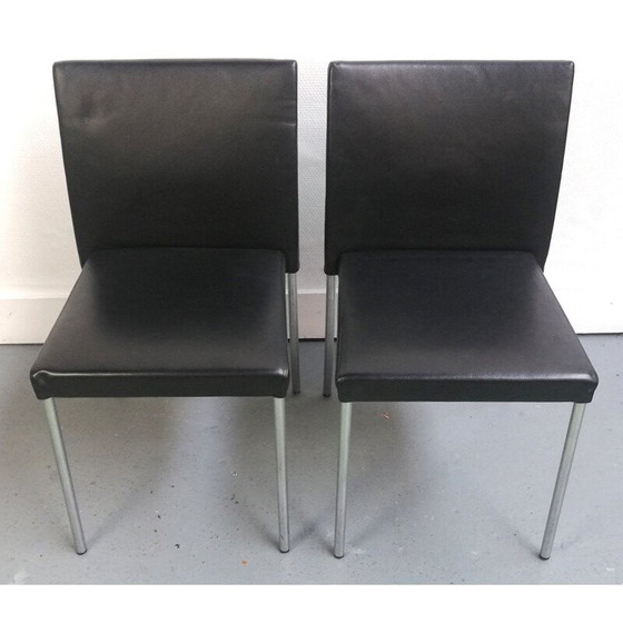 Image 1 of Sedia vintage Jason Lite 1700 in pelle nera per Walter Knoll