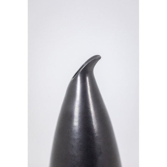 Image 1 of Vintage earthenware vase turned by Les Potiers d'Accolay, 1955