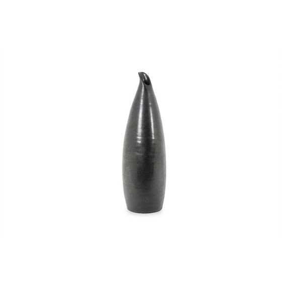 Image 1 of Vintage earthenware vase turned by Les Potiers d'Accolay, 1955