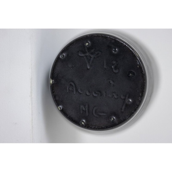 Image 1 of Vintage earthenware vase turned by Les Potiers d'Accolay, 1955