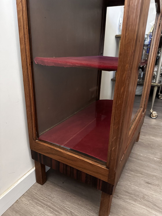 Image 1 of Vitrine vintage avec panneaux latéraux en verre